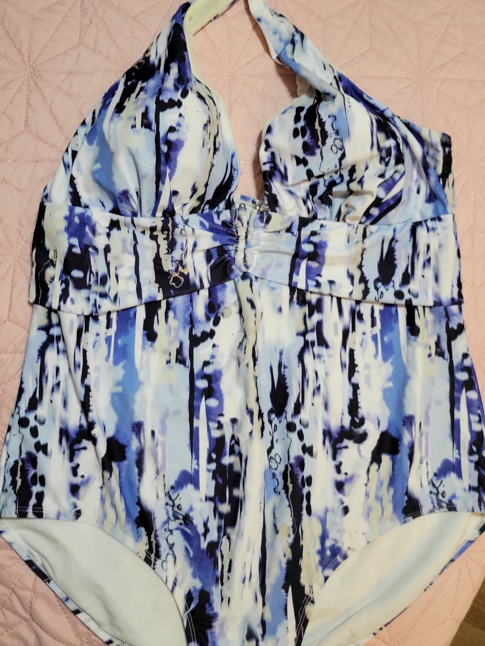 Blue Abstract One-Piece Swimsuit - Plus Sz 20